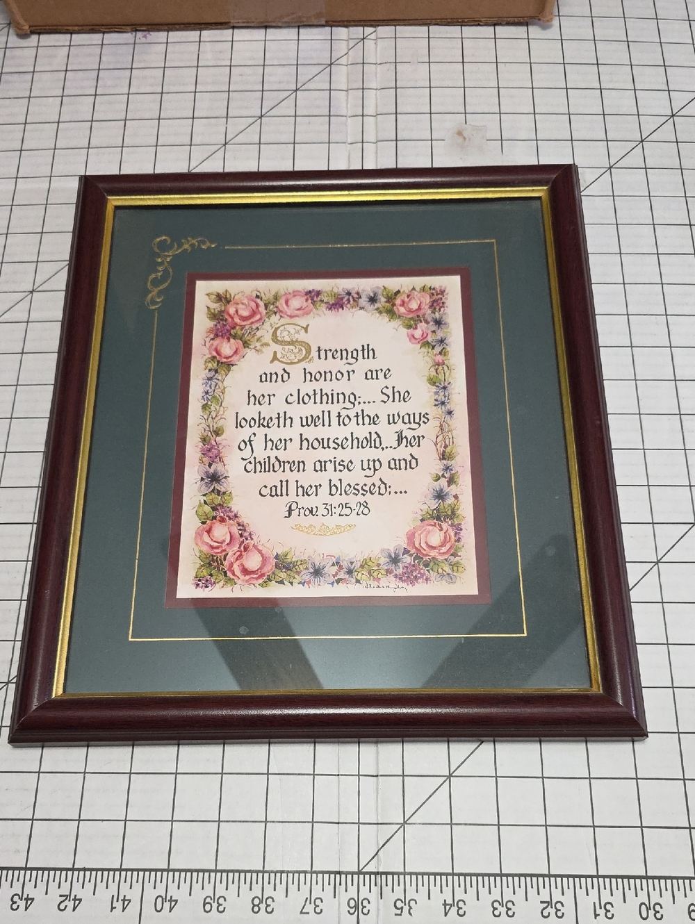 HOMCO Home Interiors Gold Gilt 13  X 16  Framed Bible Verse Proverbs 31:25:28